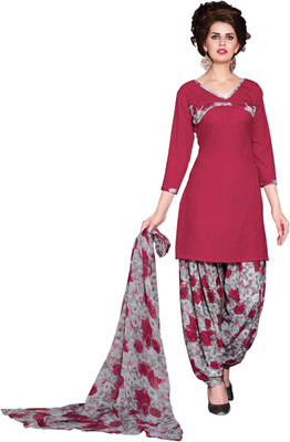 

Khushali Crepe Self Design, Printed Salwar Suit Dupatta Material(Un-stitched), Pink