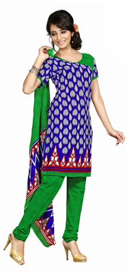 

Jiya Crepe Self Design, Printed Salwar Suit Dupatta Material(Un-stitched), Blue;green;white