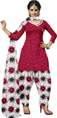 

Khushali Crepe Printed Salwar Suit Dupatta Material(Un-stitched), Multicolor;red;white