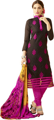 

Khushali Chanderi Self Design, Embroidered Salwar Suit Dupatta Material(Un-stitched), Brown;pink;yellow
