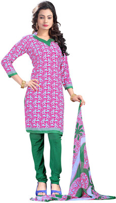 

Parishi Fashion Crepe Embroidered Dress/Top Material(Un-stitched), Multi color