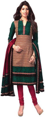 

Javuli Cotton Printed Dress/Top Material(Un-stitched), Green