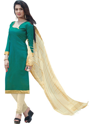

Khushali Silk Self Design Salwar Suit Dupatta Material(Un-stitched), Beige;green