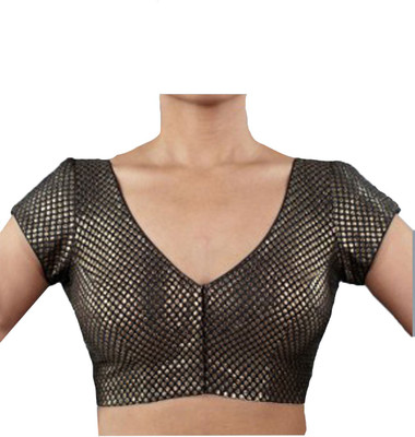 

V And V Shop Jacquard Printed Blouse Material(Un-stitched), Black
