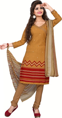 

Jiya Crepe Self Design, Printed Salwar Suit Dupatta Material(Un-stitched), Beige