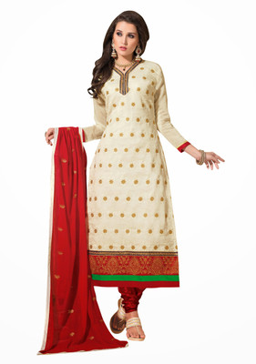 

Morli Cotton Self Design Salwar Suit Dupatta Material(Un-stitched), White