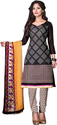 

Khushali Chanderi Self Design, Embroidered Salwar Suit Dupatta Material(Un-stitched), Black;multicolor