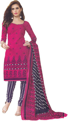 

Party Wear Dresses Cotton Printed Semi-stitched Salwar Suit Dupatta Material, Multicolor