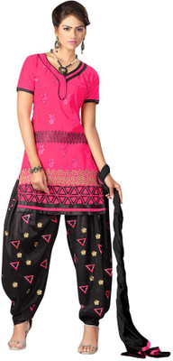

Trendz Apparels Cotton Embroidered Salwar Suit Dupatta Material(Un-stitched), Pink