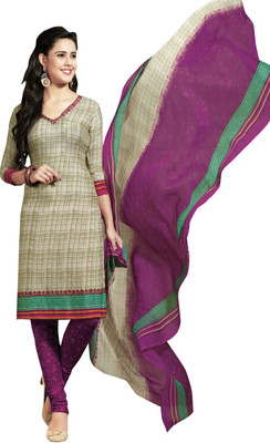 

Trendz Apparels Crepe Printed Salwar Suit Dupatta Material(Un-stitched), Beige