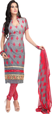 

Khushali Georgette Self Design, Embroidered Salwar Suit Dupatta Material(Un-stitched), Grey;pink