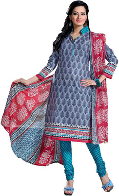 

Indian Wear Online Cotton Printed Semi-stitched Salwar Suit Dupatta Material, Multicolor
