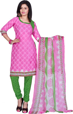 

Khushali Crepe Self Design, Printed Dress/Top Material(Un-stitched), Light pink