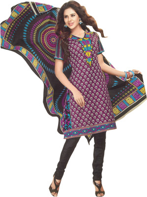 

MCM Life Style Cotton Printed Dress/Top Material(Un-stitched), Purple