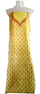 

Skhoza Cotton Embroidered Salwar Suit Material(Un-stitched), Yellow