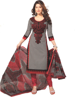

Mr The Boutique Cotton Printed Salwar Suit Dupatta Material(Un-stitched), Red