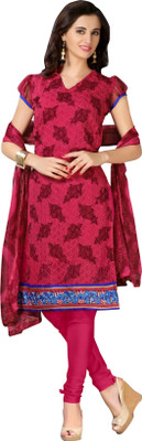

Trendz Apparels Georgette Embroidered Salwar Suit Dupatta Material(Un-stitched), Pink