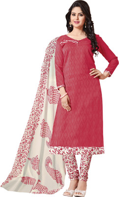 

Khushali Jacquard Self Design Salwar Suit Dupatta Material(Un-stitched), Pink;white