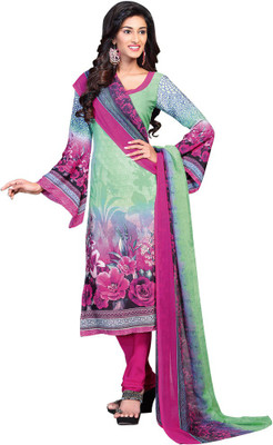 

Shelina Crepe Printed Salwar Suit Dupatta Material(Un-stitched), Green