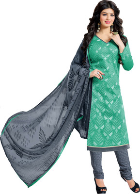 

Jiya Chanderi Self Design, Embroidered, Embellished Salwar Suit Dupatta Material(Un-stitched), Grey;light green