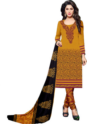 

Khushali Crepe Self Design, Printed Salwar Suit Dupatta Material(Un-stitched), Multicolor;yellow