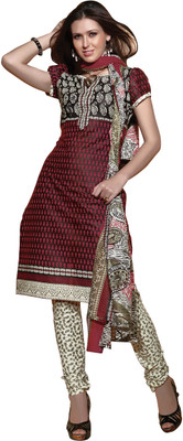 

Jiya Cotton Self Design, Printed Salwar Suit Dupatta Material(Un-stitched), Black;mahendi green;maroon;off-white