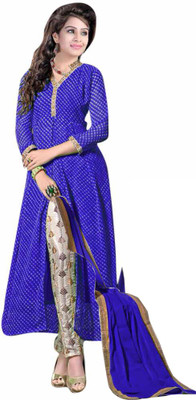

Trendz Apparels Georgette Printed Salwar Suit Dupatta Material(Un-stitched), Blue