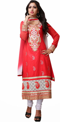 

Morli Cotton Self Design Salwar Suit Dupatta Material(Un-stitched), Red