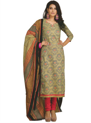 

Pshopee Cotton Printed Salwar Suit Dupatta Material(Un-stitched), Cream