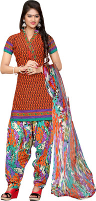 

Jiya Cotton Polyester Blend Self Design, Printed Salwar Suit Dupatta Material(Un-stitched), Multicolor;orange
