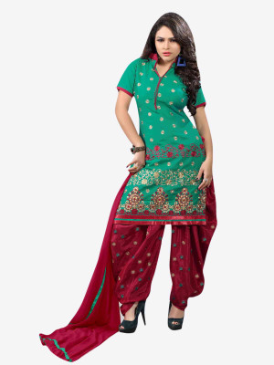 

Trendz Apparels Cotton Embroidered Salwar Suit Dupatta Material(Un-stitched), Light green