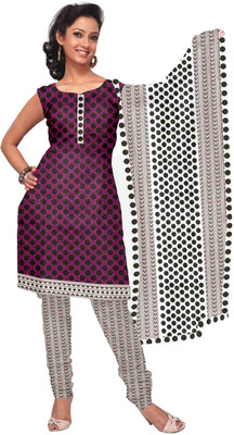 

Cenizas Silk Polka Print Dress/Top Material(Un-stitched), Purple