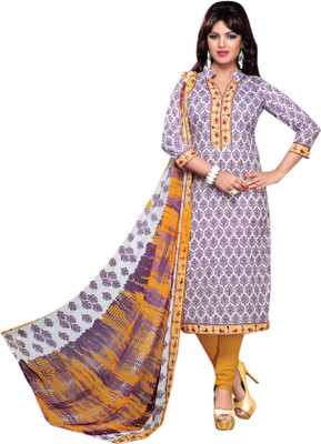 

Trendz Apparels Cotton Printed Dress/Top Material(Un-stitched), Purple