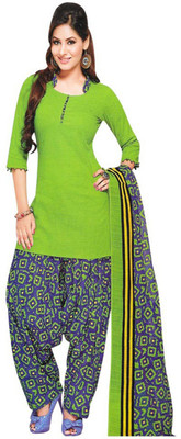 

Javuli Synthetic Geometric Print Dress/Top Material(Un-stitched), Green