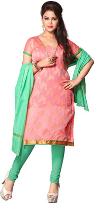 

Trendz Apparels Chanderi Printed Salwar Suit Dupatta Material(Un-stitched), Pink