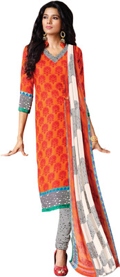 

Jiya Crepe Self Design, Printed Salwar Suit Dupatta Material(Un-stitched), Black;multicolor;orange;red;white