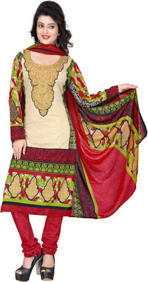 

Women Latest Fancy Designer Salwar Suit Crepe Printed Salwar Suit Dupatta Material(Un-stitched), Multicolor
