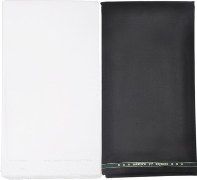 

Raymond Cotton Polyester Blend Self Design Shirt & Trouser Fabric(Un-stitched), Black
