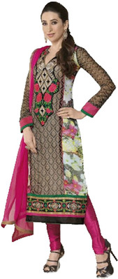 

Party Wear Dresses Georgette Embroidered Semi-stitched Salwar Suit Dupatta Material, Multicolor