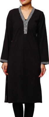 

V And V Shop Cotton Self Design Kurti Fabric(Un-stitched), Black;white