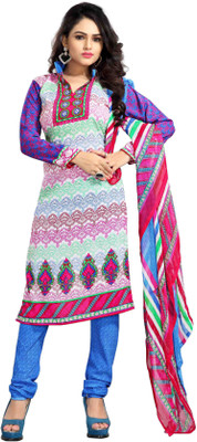 

Merry Fashion Crepe Self Design Salwar Suit Dupatta Material(Un-stitched), Multicolor