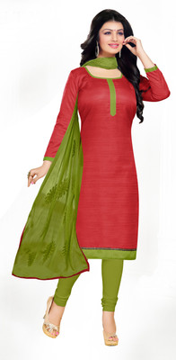

Jiya Silk Self Design Salwar Suit Dupatta Material(Un-stitched), Light green;pink