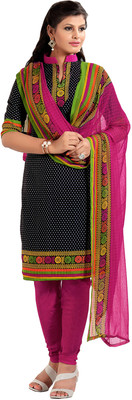 

Jiya Cotton Self Design, Printed Salwar Suit Dupatta Material(Un-stitched), Black;grey;pink