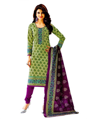 

Kivi Trendz Cotton Printed Salwar Suit Dupatta Material(Un-stitched), Green