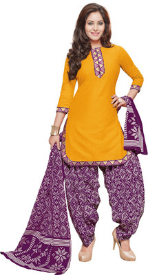 

Pshopee Cotton Printed Salwar Suit Dupatta Material(Un-stitched), Yellow