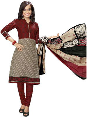 

Indian Wear Online Cotton Printed Semi-stitched Salwar Suit Dupatta Material, Multicolor