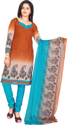 

Khushali Cotton Self Design, Printed Dress/Top Material(Un-stitched), Brown