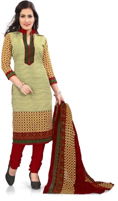 

Khushali Cotton Self Design, Printed Salwar Suit Dupatta Material(Un-stitched), Beige;multicolor;red