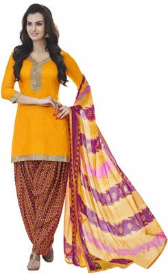 

Khushali Cotton Self Design, Printed Salwar Suit Dupatta Material(Un-stitched), Yellow