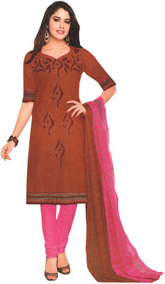 

Javuli Synthetic Solid Dress/Top Material(Un-stitched), Brown